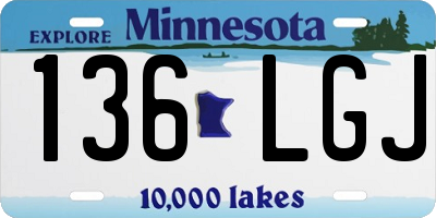 MN license plate 136LGJ