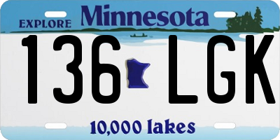 MN license plate 136LGK