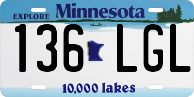 MN license plate 136LGL