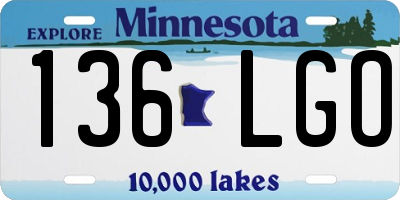 MN license plate 136LGO