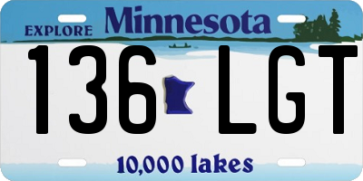 MN license plate 136LGT