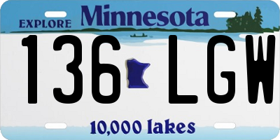 MN license plate 136LGW