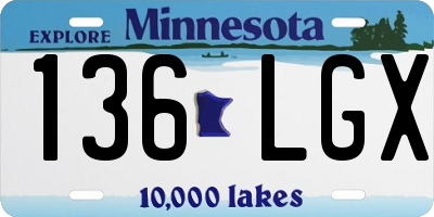 MN license plate 136LGX
