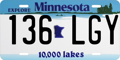 MN license plate 136LGY