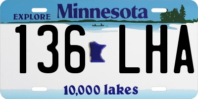 MN license plate 136LHA