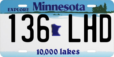 MN license plate 136LHD