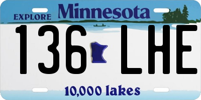 MN license plate 136LHE