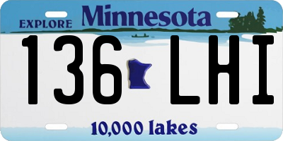 MN license plate 136LHI