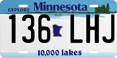 MN license plate 136LHJ