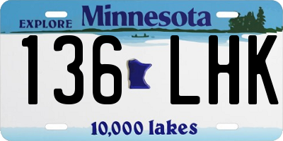 MN license plate 136LHK