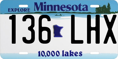 MN license plate 136LHX