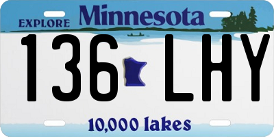 MN license plate 136LHY