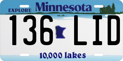 MN license plate 136LID