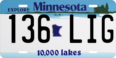 MN license plate 136LIG