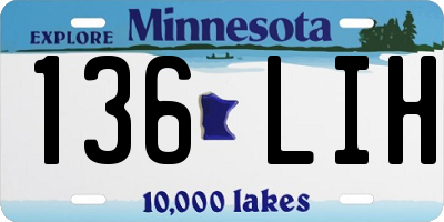 MN license plate 136LIH