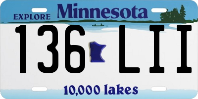 MN license plate 136LII