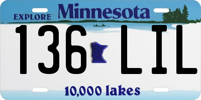 MN license plate 136LIL