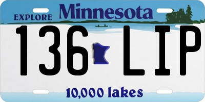 MN license plate 136LIP