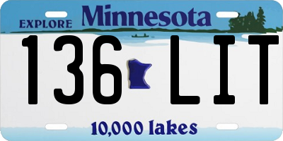 MN license plate 136LIT