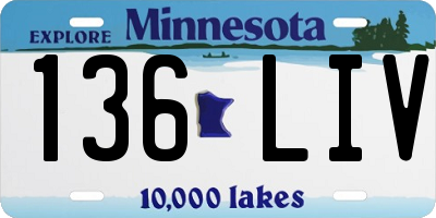 MN license plate 136LIV