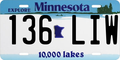 MN license plate 136LIW