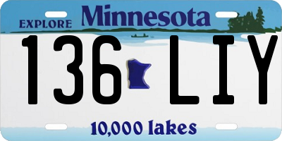 MN license plate 136LIY