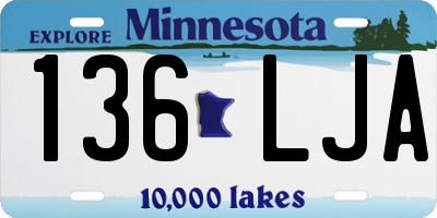 MN license plate 136LJA