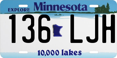 MN license plate 136LJH
