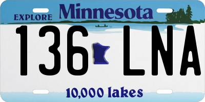 MN license plate 136LNA