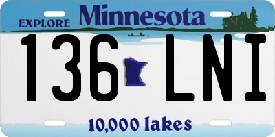 MN license plate 136LNI