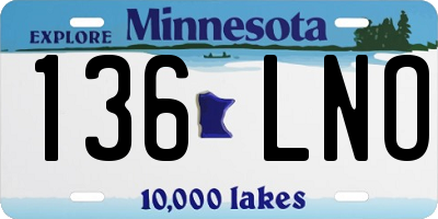 MN license plate 136LNO