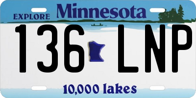 MN license plate 136LNP
