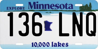 MN license plate 136LNQ