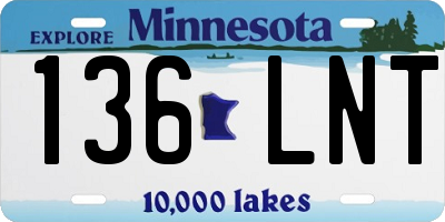 MN license plate 136LNT