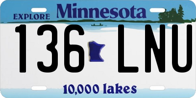 MN license plate 136LNU