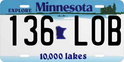 MN license plate 136LOB