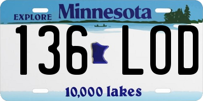 MN license plate 136LOD