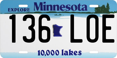MN license plate 136LOE