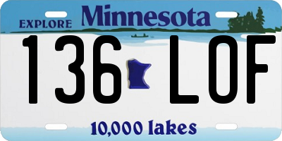 MN license plate 136LOF