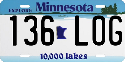 MN license plate 136LOG