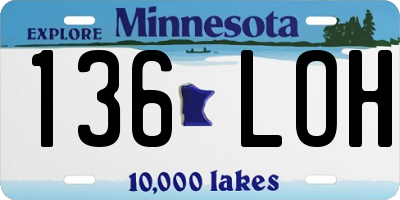 MN license plate 136LOH