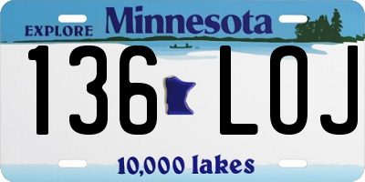 MN license plate 136LOJ