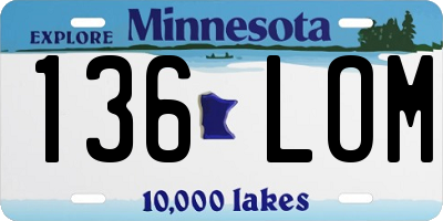 MN license plate 136LOM