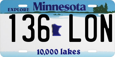 MN license plate 136LON