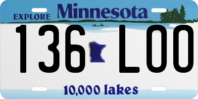 MN license plate 136LOO