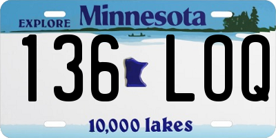 MN license plate 136LOQ