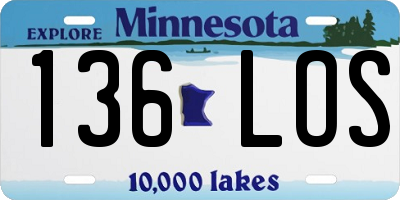 MN license plate 136LOS