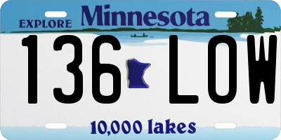 MN license plate 136LOW