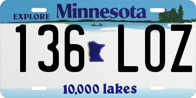 MN license plate 136LOZ