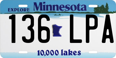 MN license plate 136LPA